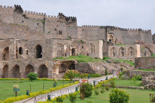 Golconda Fort in Hyderabad in Andhra Pradesh, India