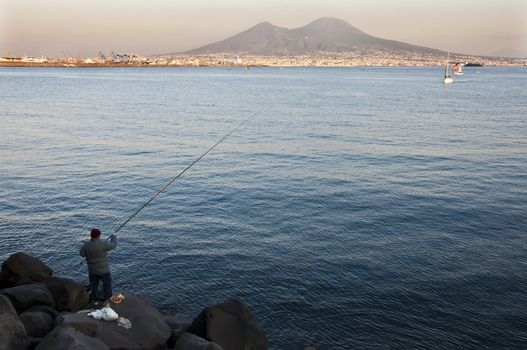 view of the bay of Naples, Italy