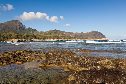 Mahaulepu beach near Poipu on south coast of Kauai