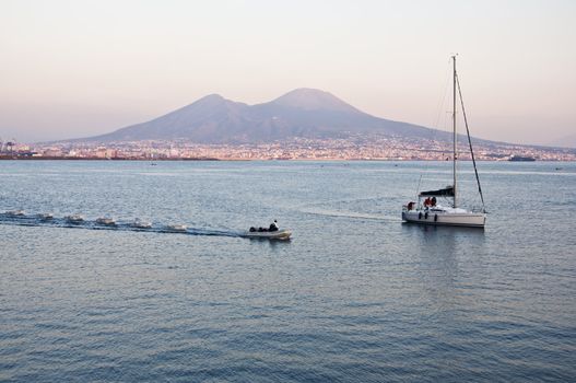 view of the bay of Naples, Italy