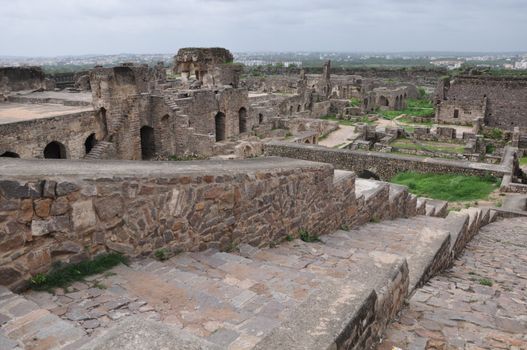 Golconda Fort in Hyderabad in Andhra Pradesh, India