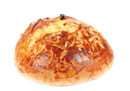Typical homemade czech easter Cake With Almonds isolated on white