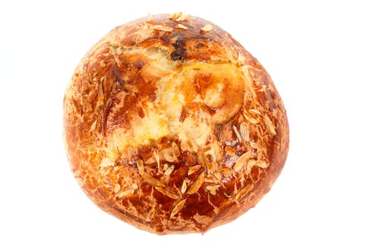 Typical homemade czech easter Cake With Almonds isolated on white