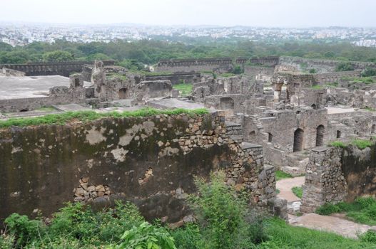 Golconda Fort in Hyderabad in Andhra Pradesh, India