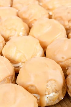 homemade very sweet candy cakes on wooden background