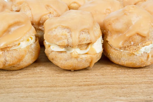 homemade very sweet candy cakes on wooden background