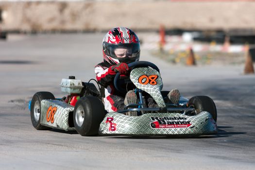 LAS VEGAS NEVADA - February 04:Junior Go Kart race at the Las Vegas Speedway on May 12, 2008 in Las Vegas Nevada.