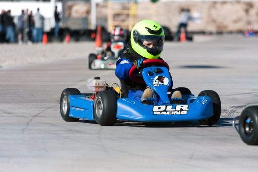 LAS VEGAS NEVADA - February 04:Junior Go Kart race at the Las Vegas Speedway on May 12, 2008 in Las Vegas Nevada.