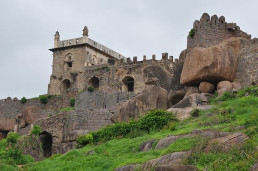 Golconda Fort in Hyderabad in Andhra Pradesh, India