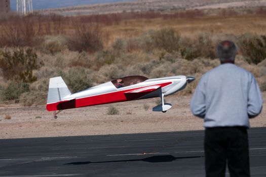 RC Remote controlled air plane taking off