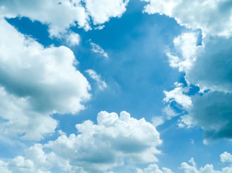dramatic blue sky with clouds, for backgrounds.
