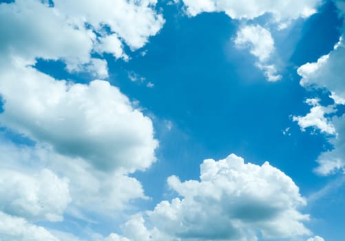 dramatic blue sky with clouds, for backgrounds.