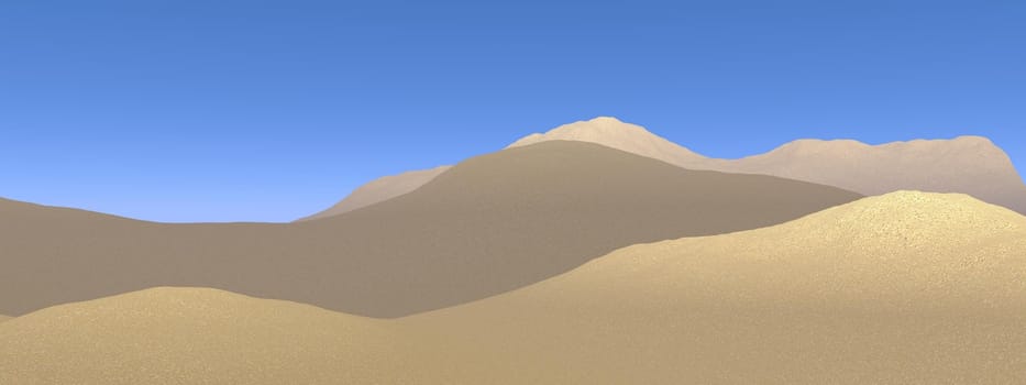 Sand dunes in the desert by beautiful day