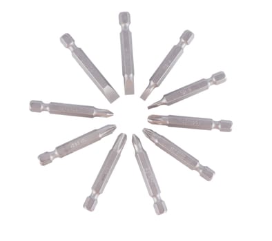a set of screwdrivers on a white background