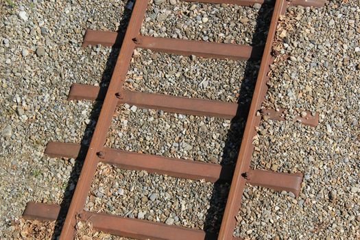 Close up of railways and pebbles
