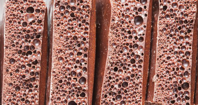 Aerated porous chocolate as a background on Food theme/Aerated chocolate