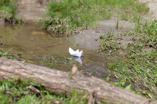 toy boat in spring