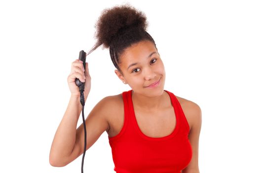 Afro-American young woman with afro hair