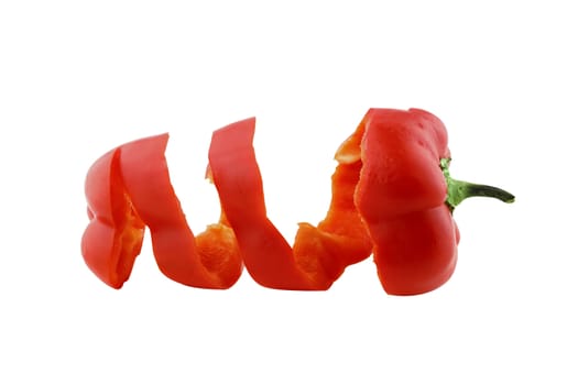 sweet bell pepper on white background with a clipping path