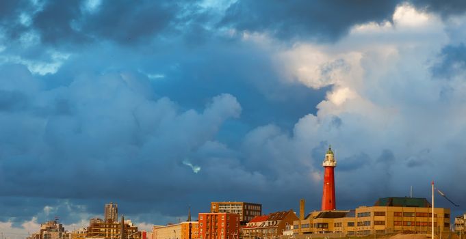 Beacon on the seashore,  Hague,  Netherlands