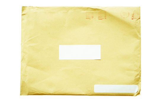isolated crumpled envelope, with clipping path in jpg.