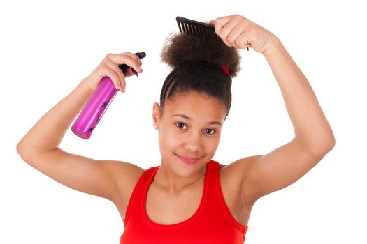 Afro-American young woman with afro hair