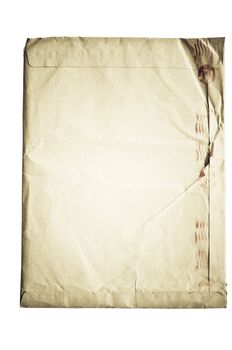 isolated crumpled envelope, with clipping path in jpg.