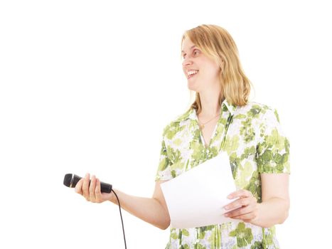 Beautiful woman interviewing somebody