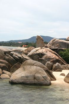 grangfather and grandmother rocks samui island thailand