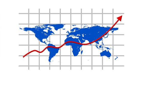 illustration of a diagram worldmap