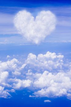 heart shape formed by clouds, for valentine days.
