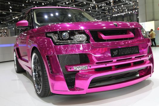 GENEVA - MARCH 8 : violet Hamman Range Rover Mystere on display at the 83st International Motor Show Palexpo - Geneva on March 8, 2013 in Geneva, Switzerland.