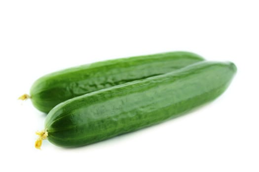 Fresh Cucumber on white background.