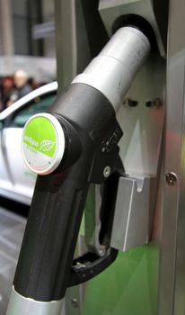 GENEVA - MARCH 8 : green biogas station at the 83st International Motor Show Palexpo - Geneva on March 8, 2013 in Geneva, Switzerland.