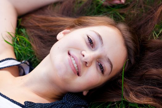 portrait of a beautiful young woman  outdoor