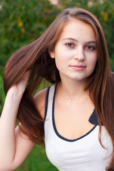 portrait of a beautiful young woman  outdoor