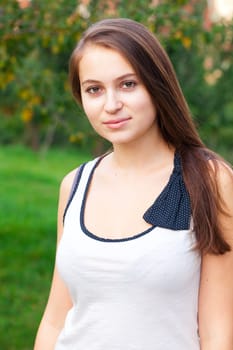 portrait of a beautiful young woman  outdoor