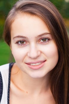 portrait of a beautiful young woman  outdoor