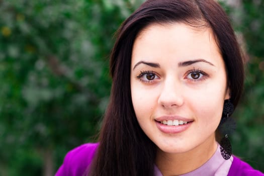 portrait of a beautiful young woman  outdoor