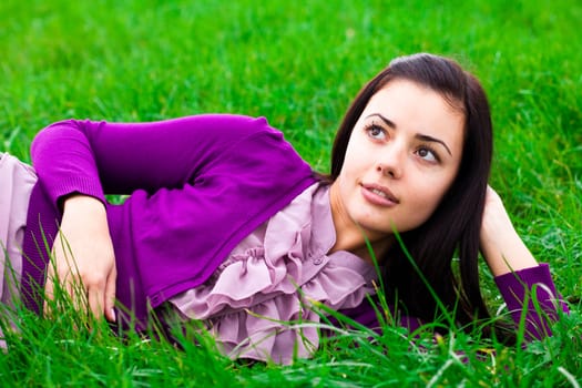 portrait of a beautiful young woman  outdoor