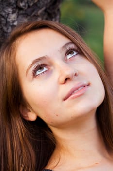 portrait of a beautiful young woman outdoor