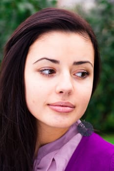 portrait of a beautiful young woman outdoor