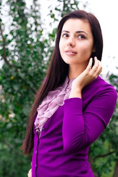 portrait of a beautiful young woman outdoor