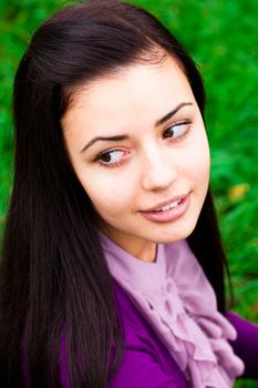 portrait of a beautiful young woman outdoor