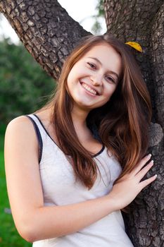 portrait of a beautiful young woman outdoor