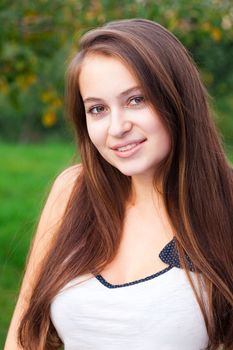 portrait of a beautiful young woman outdoor