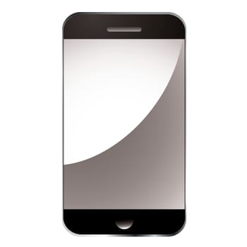 Modern smart phone with blank light relection screen