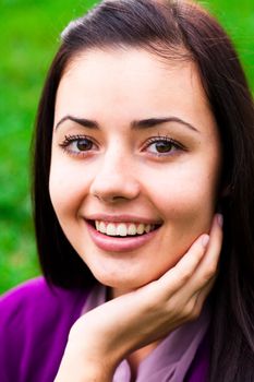 portrait of a beautiful young woman outdoor