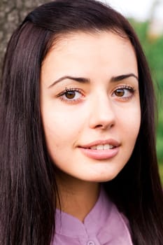 portrait of a beautiful young woman outdoor