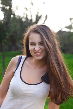 portrait of a beautiful young woman outdoor